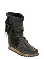 Thumbnail for your product : EL VAQUERO 70mm Fringed Calfskin Boots