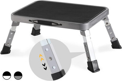 WFX Utility 3 Levels Adjustable Folding Step Stools For Adults, Sturdy Metal RV Step, Safer Foldable Small Kitchen Stepping Stool For Kids Seniors Bed, Multi-Use