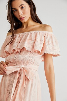 SPELL Cassie Lace Gown by at Free People, Petal, XS