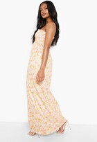 Thumbnail for your product : boohoo Petite Shirred Bandeau Floral Maxi Dress