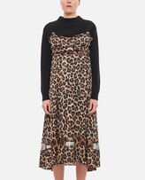 Leopard Print X Knit Dress 