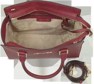 Michael Kors Selma Medium Mulberry Saffiano Leather Top-Zip Satchel Bag