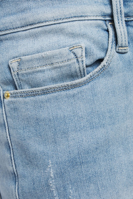 Frame Ali Distressed Faded High-rise Slim-leg Jeans