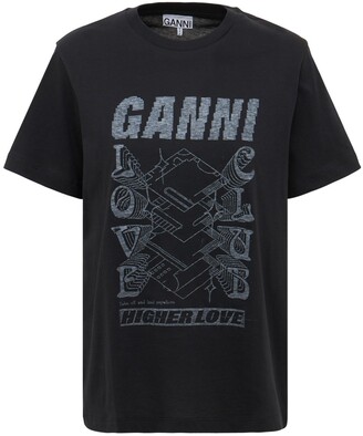 Ganni Gray Women's T-shirts | Shop the world's largest collection 