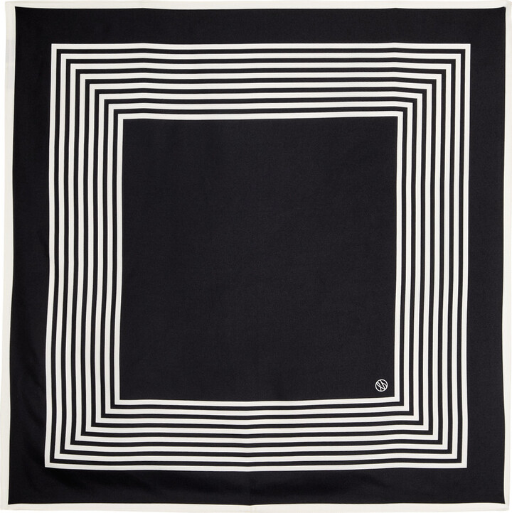 LESCARF Striped-print Silk Scarf