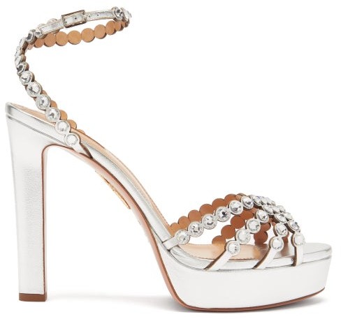 Aquazzura Tequila 1 Crystal Strap Leather Platform Sandals Silver Shopstyle Aquazzura Tequila 1 Crystal Strap Leather Platform Sandals Silver Shopstyle