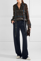 Thumbnail for your product : Bottega Veneta Wool-blend Wide-leg Pants - Midnight blue