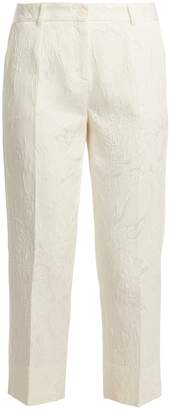 Dolce & Gabbana High-rise floral-jacquard trousers