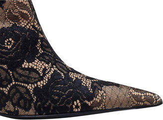 Balenciaga Knife lace and spandex heeled boots