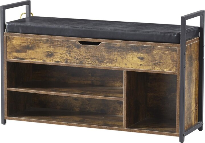 Streamdale Furniture Streamdale 39" Storage Bench with Cushion and Lift-Top for Shoes, Entryway