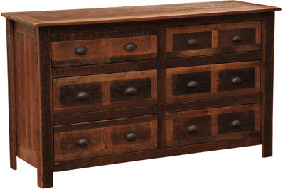 Fireside Lodge Reclaimed Barnwood 6 Drawer Dresser