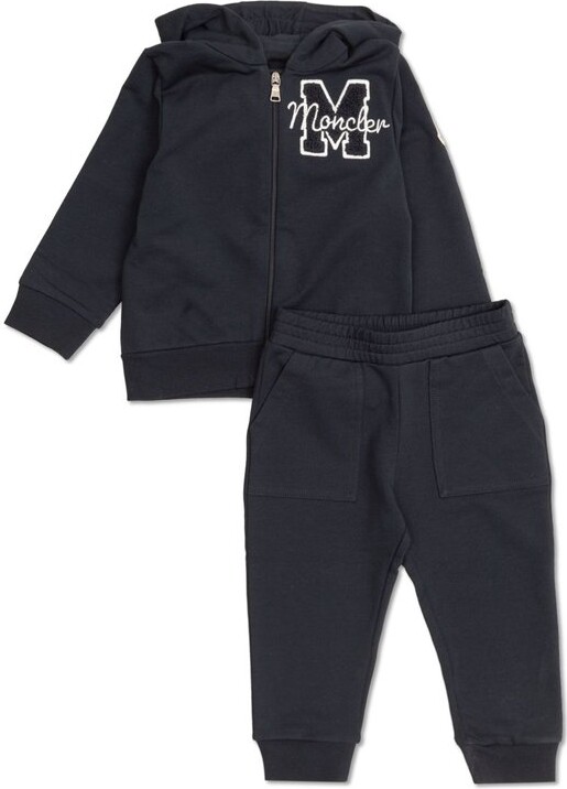 Moncler Enfant Embroidered Teddy Logo Sweatsuit Set