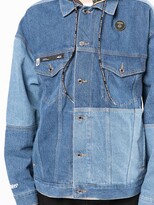Thumbnail for your product : AAPE BY *A BATHING APE® Patchwork Hooded Denim Jacket