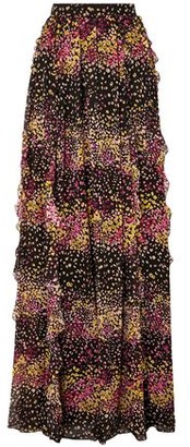 Giambattista Valli Ruffled Floral-print Silk-georgette Maxi Skirt