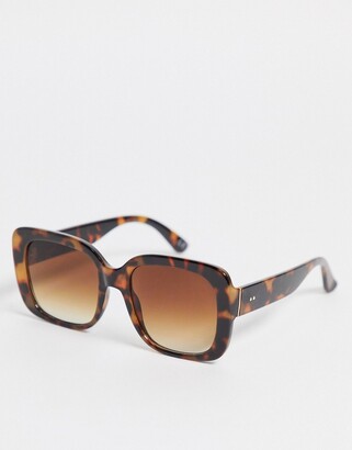 ASOS DESIGN frame oversized 70s square sunglasses in caramel tort with brown lens - BROWN