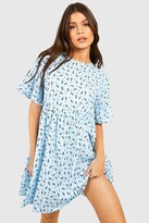 Thumbnail for your product : boohoo Woven Ditsy Floral Smock Dress