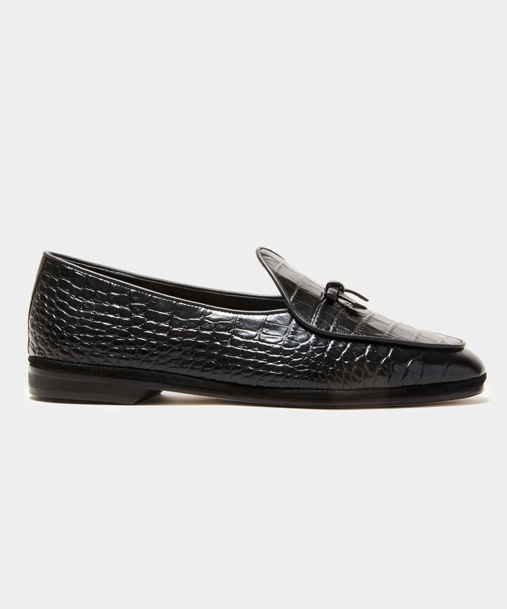 TS x Rubinacci Exclusive Marphy Loafer in Black Croc Leather - ShopStyle