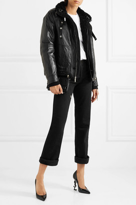 Saint Laurent Shearling-lined Textured-leather Jacket