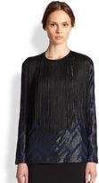 Thumbnail for your product : Yigal Azrouel Fringe-Detail Chevron Top