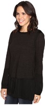 Thumbnail for your product : Heather Slub Sateen Long Sleeve Layered Top Women's Clothing