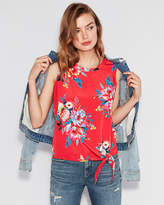 Thumbnail for your product : Express Floral Knot Hem Shell Tank
