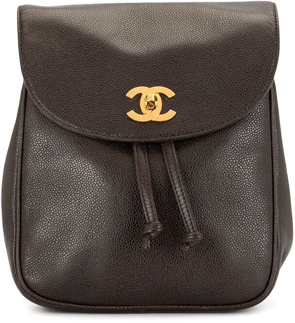 Chanel Medium Classic Double Flap Bag Brown, Green, and White