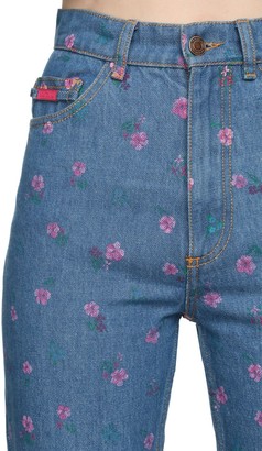 MARC JACOBS, THE High Waist Printed Denim Straight Jeans