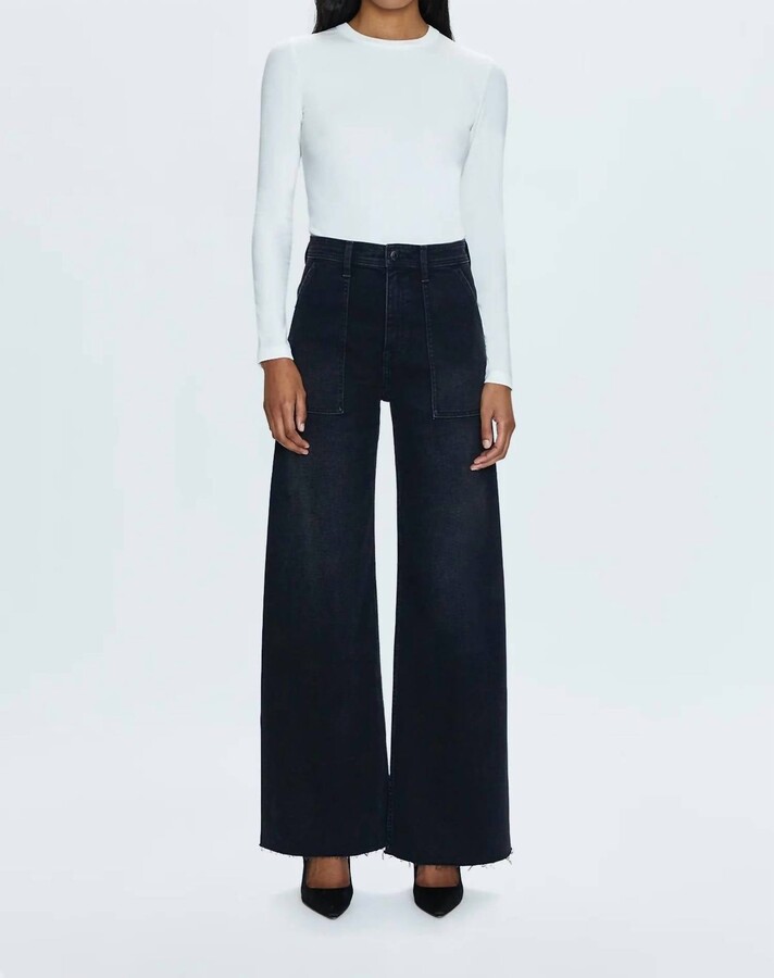 Pistola Denim Penny High Rise Wide Jean - Collins In Black
