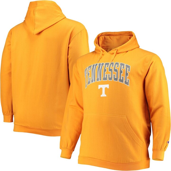 Men's Champion Tenn Orange Tennessee Volunteers Big and Tall Arch Over Logo Powerblend Pullover Hoodie