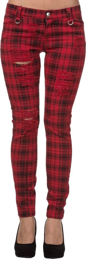 Womens Tartan Skinny Jeans | Shop the world's largest collection of fashion  | ShopStyle UK