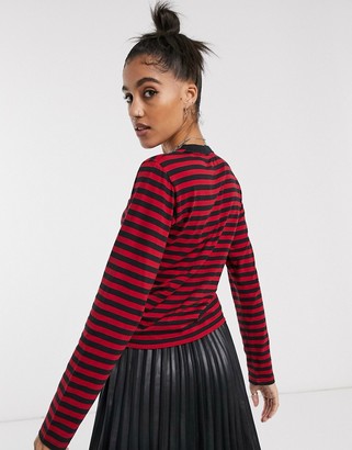 Kickers relaxed long sleeve t-shirt with embroidered logo in contrast stripe