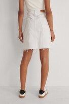 Thumbnail for your product : NA-KD Raw Hem Mini Denim Skirt