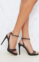 Thumbnail for your product : PrettyLittleThing Black Double Strap Platform Sandal