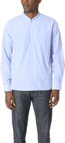 Thumbnail for your product : Our Legacy Striped Shawl Collar Zip Shirt