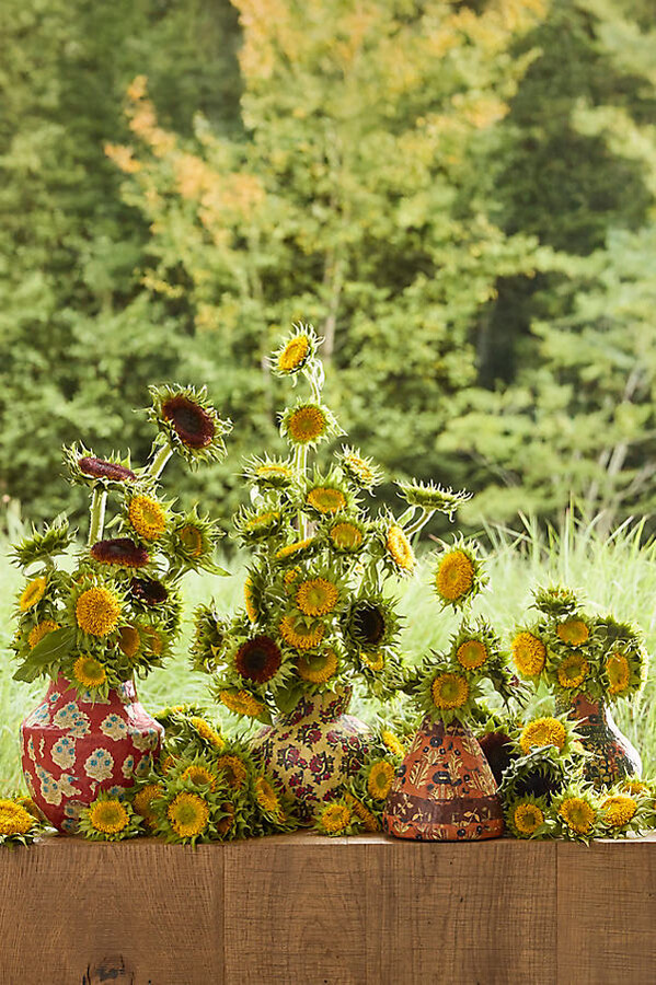 Patterned Papier Mache Bud Vase