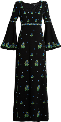 Andrew Gn Floral-embellished crepe gown