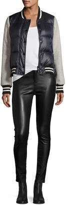 Veronica Beard Kate 10" Mid-Rise Skinny Leather Pants