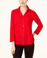 Thumbnail for your product : NY Collection Petite Striped Utility Shirt