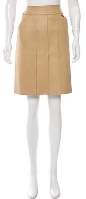 Chanel leather Knee-Length Skirt
