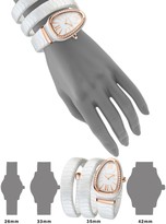 Thumbnail for your product : Bvlgari Serpenti White Ceramic & 18K Rose Gold Double Twist Bracelet Watch
