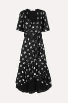 Thumbnail for your product : Diane von Furstenberg Sareth Fil Coupe Silk-blend Crepe De Chine Wrap-effect Dress - Black
