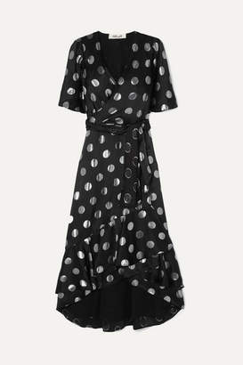 Diane von Furstenberg Sareth Fil Coupe Silk-blend Crepe De Chine Wrap-effect Dress - Black