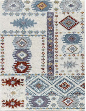 Bungalow Rose Checkered Loft Shag Area Rug