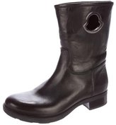 Thumbnail for your product : Moncler Leather Round-Toe Boots