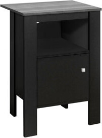 Ebern Designs Classic End Table With Black Laminate For Living Spaces Boasting Ample Surface Interior Shelf Structure Dimensions: 16.84 Inches L Transitional Ni