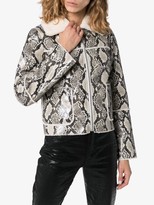 Thumbnail for your product : Stand Studio Maj snake-print faux shearling jacket