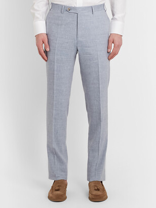 Canali Kei Slim-Fit Linen And Wool-Blend Suit Trousers