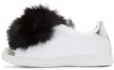 Thumbnail for your product : Joshua Sanders White Pom Pom Slip-On Sneakers