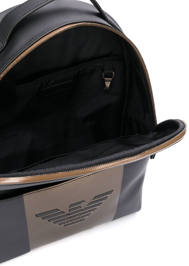 Emporio Armani Logo Embossed Backpack ShopStyle