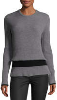 Thumbnail for your product : BA&SH Ribbed Crewneck Long-Sleeve Wool Sweater